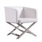 Manhattan Comfort Hollywood Lounge Accent Chair in White and Polished Chrome AC050-WH - alternate 1